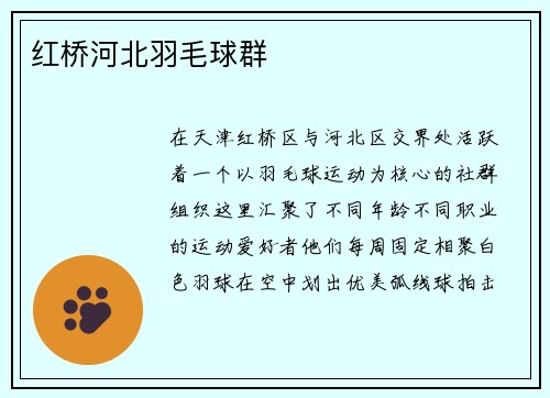 红桥河北羽毛球群